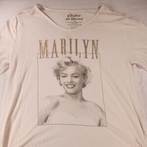 Andre de Dienes Marilyn Monroe Casual Long Sleeve Top Womens Size M White